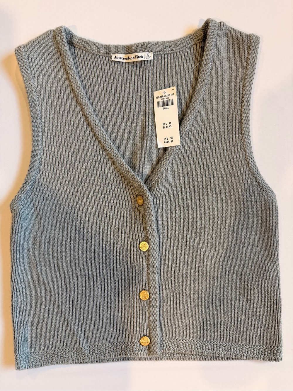 Abercrombie & Fitch Women's Mara Button-Up Sweater Vest NTW